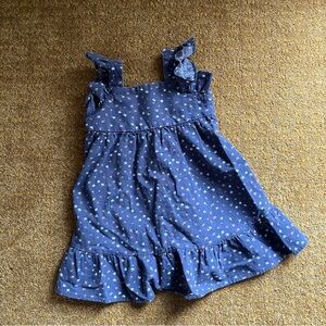 Cat & Jack Blue Ditsy Floral Ruffle Sleeve Swing Tiered Dress 3T
